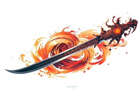 Premium AI Image | fire katana png