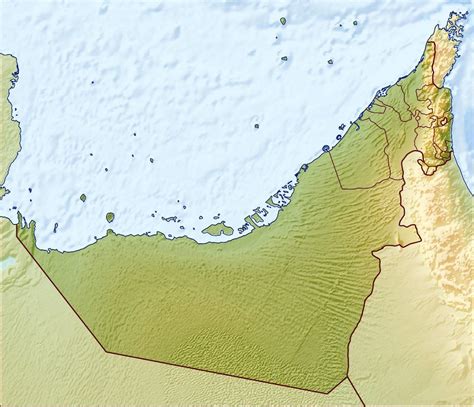 Detailed relief map of UAE | UAE (United Arab Emirates) | Asia ...