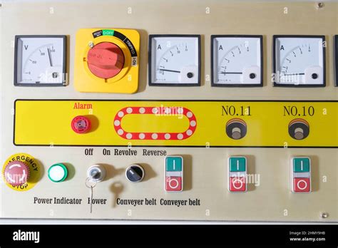 Control panel with various switches and displays Stock Photo - Alamy