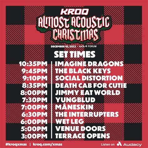 KROQ Almost Acoustic Christmas 2022 set times + venue info