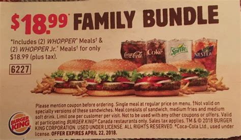 Burger King Family Bundle Coupon Printable