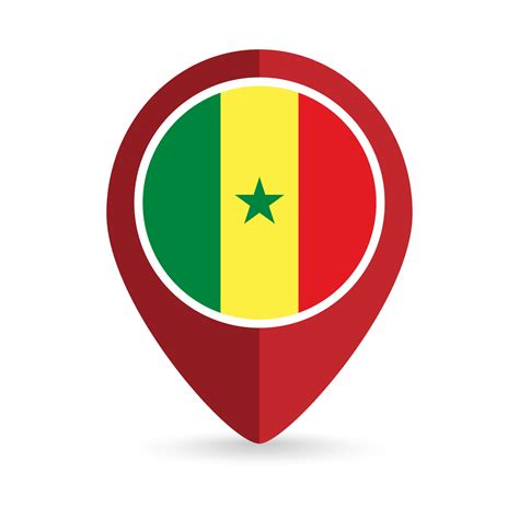 Map pointer with contry Senegal. Senegal flag. Vector illustration ...