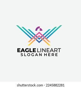 Eagle Line Art Logo Template Design Stock Vector (Royalty Free ...