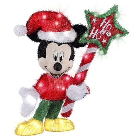 Disney Mickey Mouse 3D Holiday Lighted Tinsel Sculpture with Sign - 28-in - Multicolour 38261 | RONA