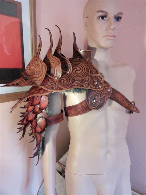 LeatherFantasy art, Pauldron. Design draws I aspiration from Norse and ...