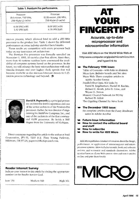 Table 1 from Tuning the Pentium Pro microarchitecture | Semantic Scholar