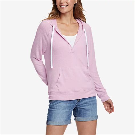 Women's Brushed Jersey V-neck Hoodie | Eddie Bauer