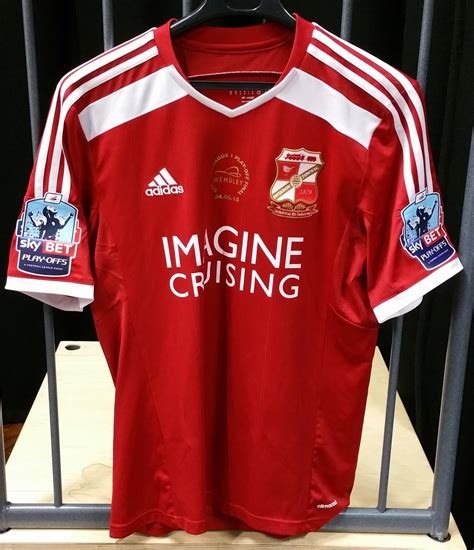 Swindon Town Home football shirt 2014 - 2015. Sponsored by Imagine Cruising