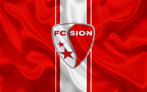 Download wallpapers FC Sion, 4k, silk texture, logo, swiss football ...