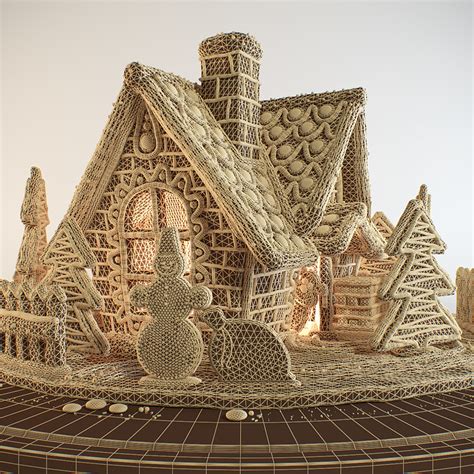 3d gingerbread house