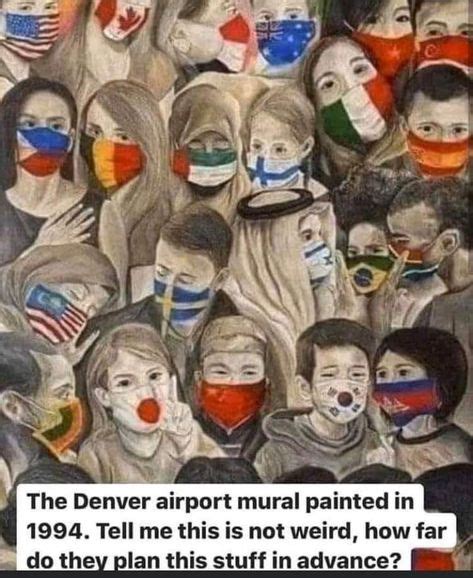 Denver Airport Mural Painted In 1994 Masks - Mural Design