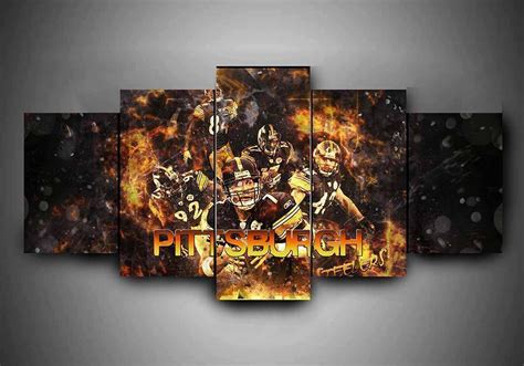 Pittsburgh Steelers – Sport 5 Panel Canvas Art Wall Decor – Canvas Storm