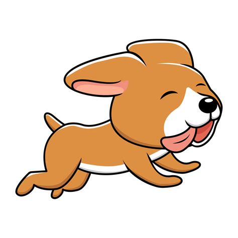 Cute little dog running vector cartoon illustration 12885462 Vector Art at Vecteezy