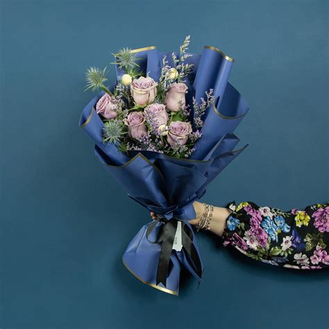 Purple Roses Bouquet - Harmony Flowers