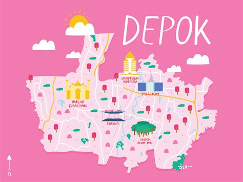 Depok Map Illustration by Devina Indrian | dadidudevdo on Dribbble