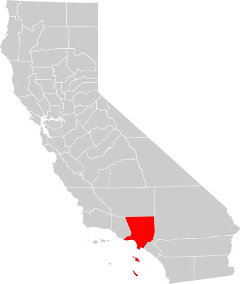 California County Map (los Angeles County Highlighted) - MapSof.net