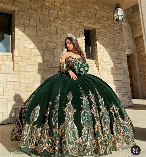 2023 Emerald Green and Gold Quinceanera Dress 15th Birthday Dress ...