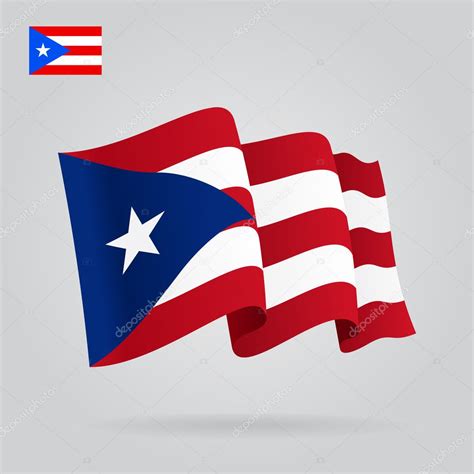 Puerto Rican waving Flag. Vector illustration. — Stock Vector © khvost ...