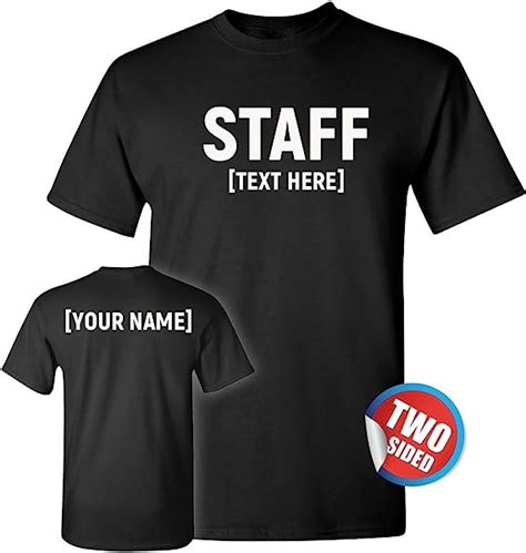 Amazon.com: Custom Staff T Shirts - Black Tops for Events - Add Your ...