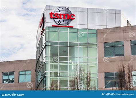 TSMC Sign Logo On Headquarters In Silicon Valley Of Taiwan ...