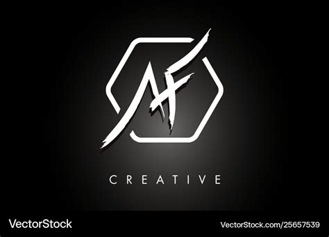 Af a f brushed letter logo design with creative Vector Image