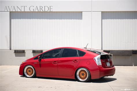 Red Toyota Prius Gets Upgraded Lighting and Bronze Avant Garde Wheels ...