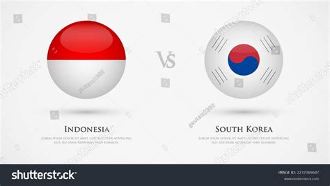 Indonesia Vs South Korea Country Flags Stock Vector (Royalty Free ...