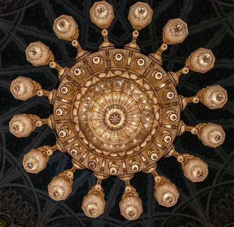 Chandelier of Sultan Qaboos Grand Mosque, Muscat, Oman Stock Image ...