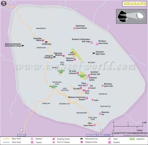 Mbabane Map | Map of Mbabane, Swaziland