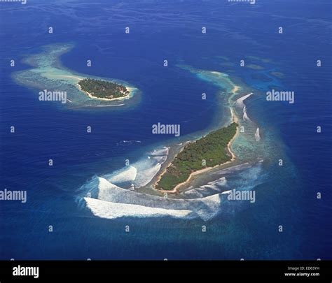 Vista aerea di isole, Kaafu Atoll, Repubblica delle Maldive Foto stock - Alamy