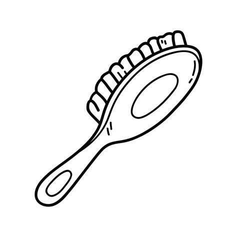 Premium Vector. Coloring Page With Doodle Hair Brush - Coloring Home