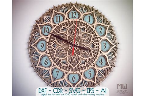 Sacred Clock SVG Laser Cut pattern for Clock Macking Wooden Wall Clock ...