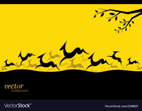 Silhouette of a herd deer Royalty Free Vector Image