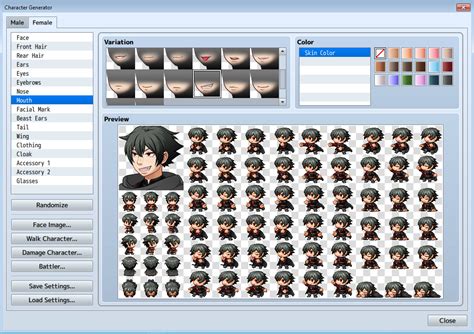 Character Generator (like in RPGM MV) | RPG Maker Forums