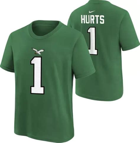 Nike Youth Philadelphia Eagles Jalen Hurts #1 Kelly Green Throwback T-Shirt | Dick's Sporting Goods