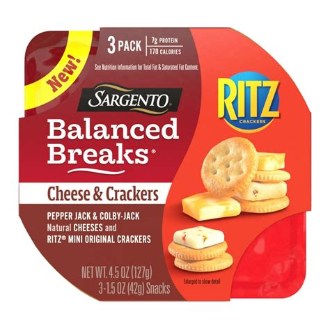 Sargento® Balanced Breaks® Cheese & Crackers, Pepper Jack & Colby-Jack Natural Cheeses and RITZ ...