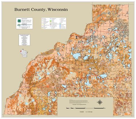 Burnett County Wisconsin 2022 Soils Wall Map | Mapping Solutions