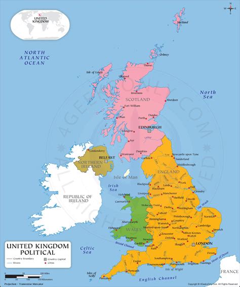 United Kingdom Political Map, UK Political Map