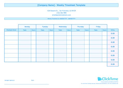 Free Weekly Timesheet Template for Multiple Employees [Download] | ClickTime