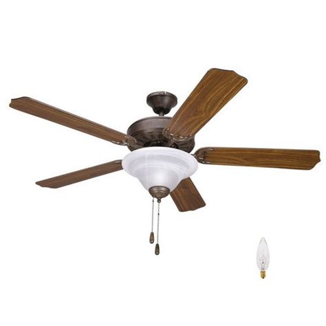 Yosemite Home Decor 52-in Builder Dark Brown Ceiling Fan with Light Kit in the Ceiling Fans ...