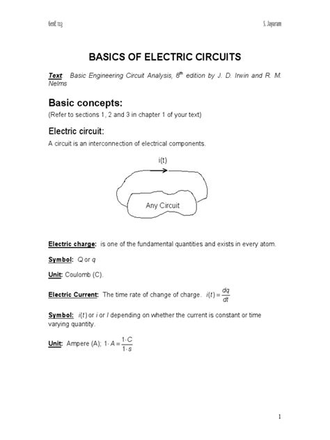 3 Basics of Electric Circuits | PDF | Electric Current | Electrical Network