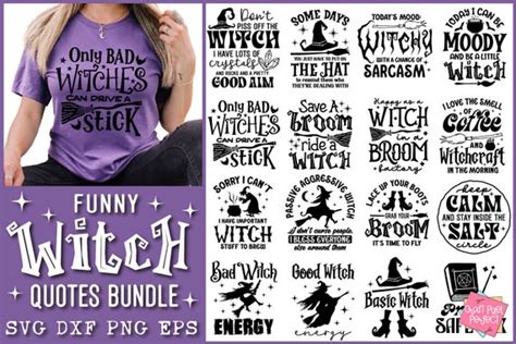 Funny Witch Quotes Bundle Halloween SVG Bundle Witch Sayings - Etsy