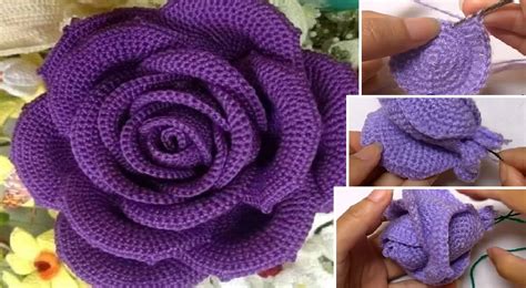 TE ENSEÑAMOS A TEJER ESTA PRECIOSA ROSA A CROCHET PASO A PASO – CURSOS ...