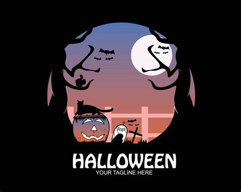 Halloween logo design vector illustration 23346102 Vector Art at Vecteezy