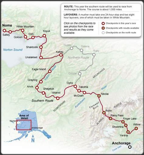 route of the iditarod trail | Iditarod, Route, Musher