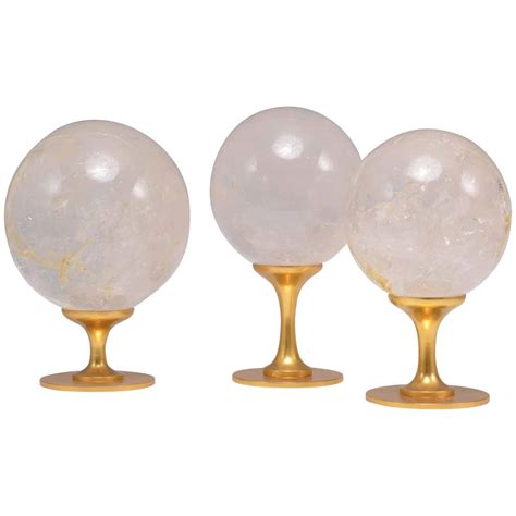 Group of Three Rock Crystal Balls For Sale at 1stDibs