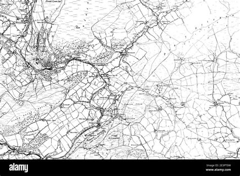 Map of Montgomeryshire OS Map name 008-SE, Ordnance Survey, 1885-1896 Stock Photo - Alamy