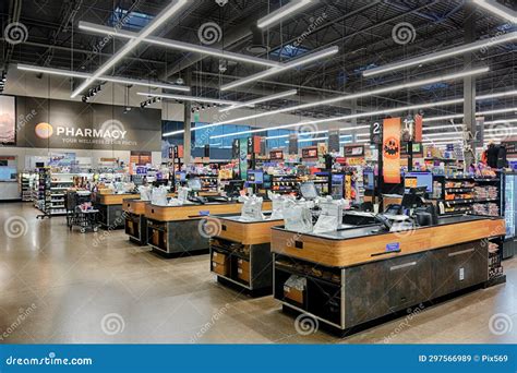 Checkout Lines in a Grocery Store. Editorial Stock Image - Image of ...