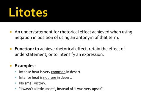 PPT - Literary Devices Litotes, Alliteration, Burlesque PowerPoint Presentation - ID:2675109