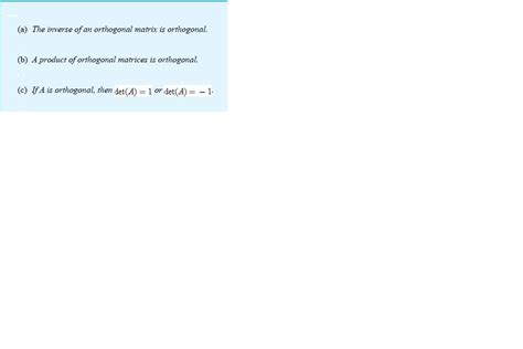 Solved The inverse of an orthogonal matrix is orthogonal A | Chegg.com